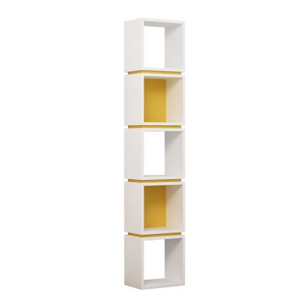 Estante para libros MULTI 167x32 cm blanco/amarillo