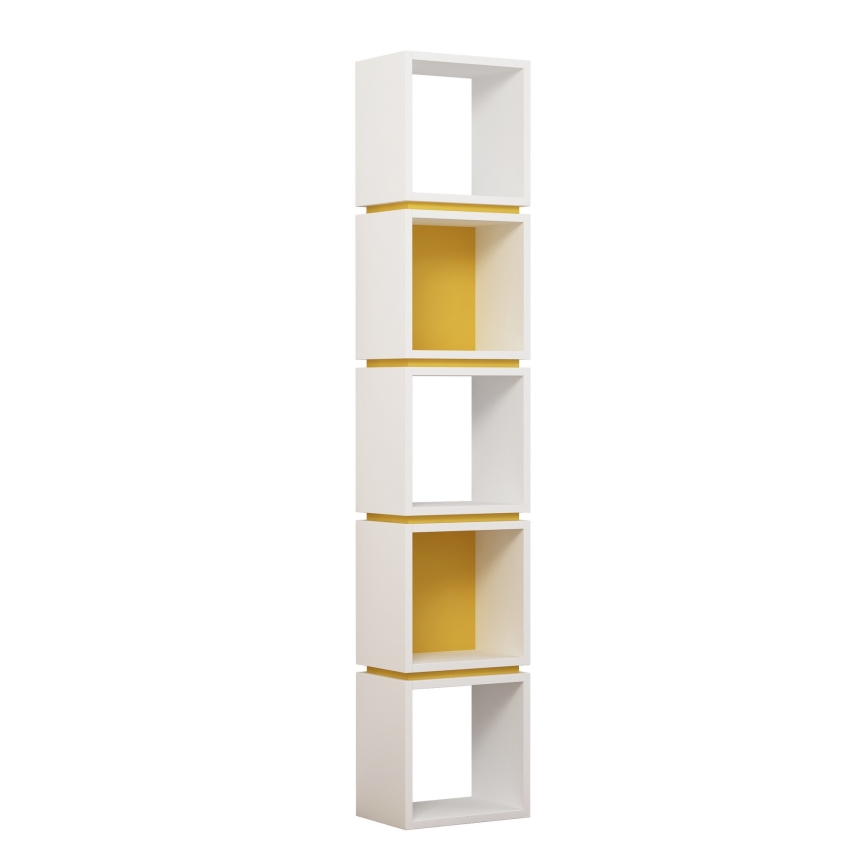 Estante para libros MULTI 167x32 cm blanco/amarillo