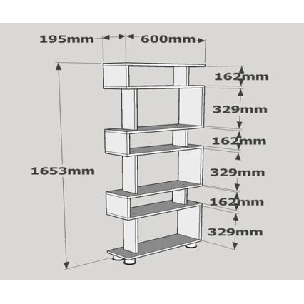 Estantería BLOK 165x60 cm blanco