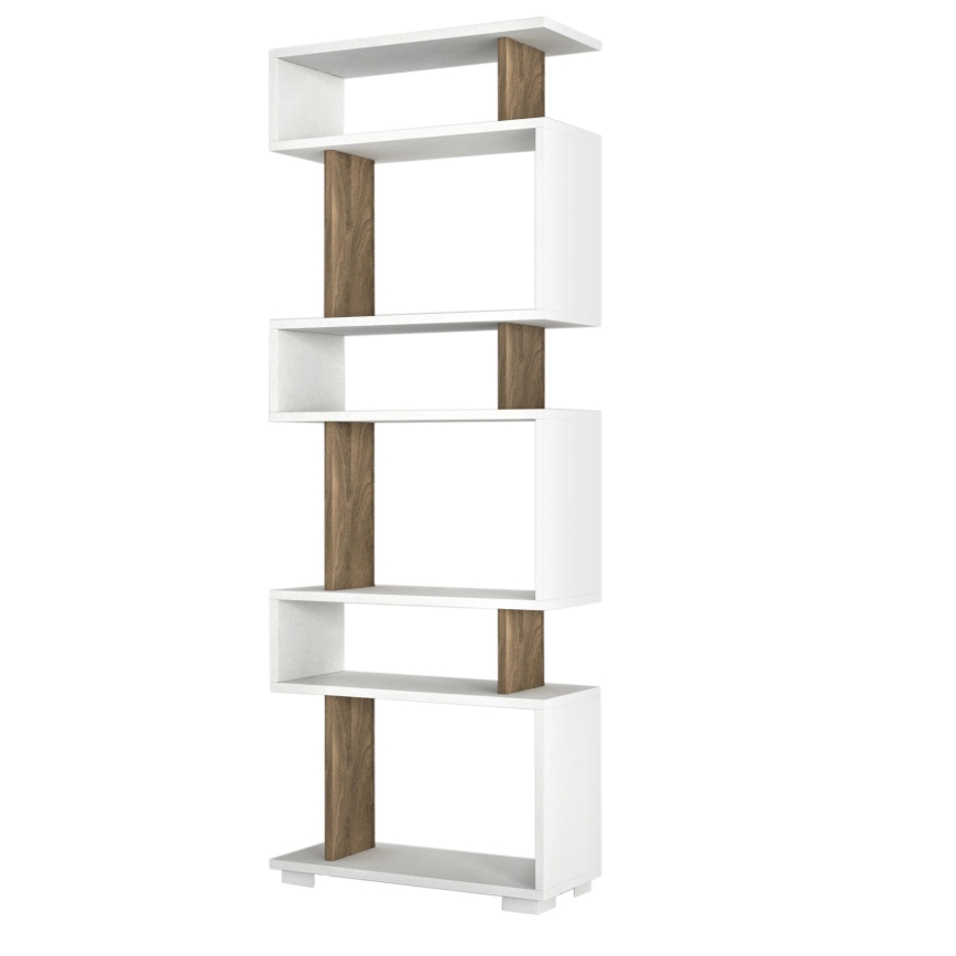 Estantería BLOK 165x60 cm blanco/marrón