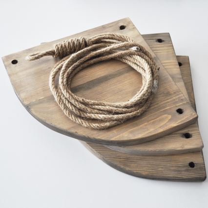 Estantería colgante de esquina 90x25 cm marrón