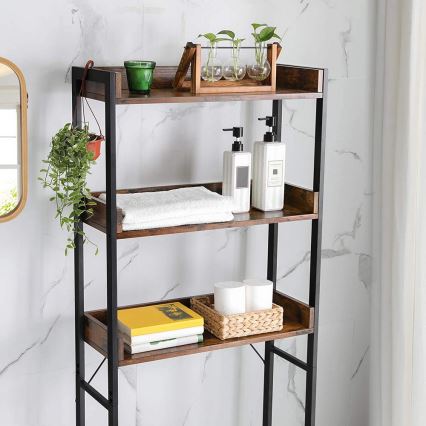 Estantería de baño RENARO marrón/negro