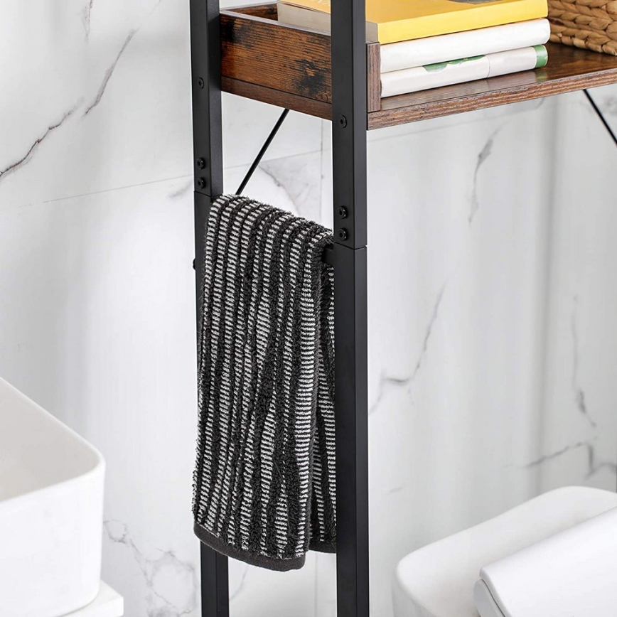 Estantería de baño RENARO marrón/negro