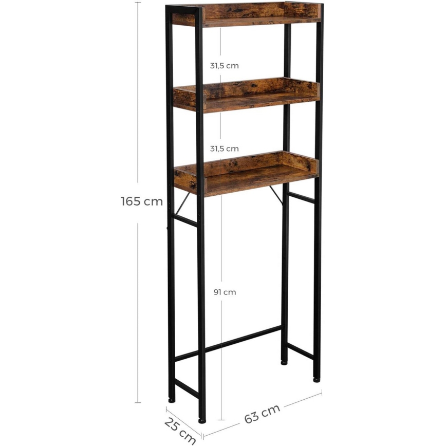 Estantería de baño RENARO marrón/negro