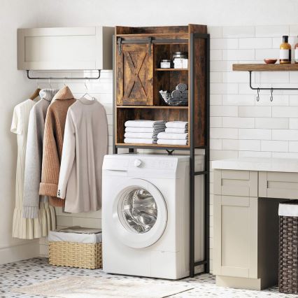 Estantería de baño RENARO marrón/negro
