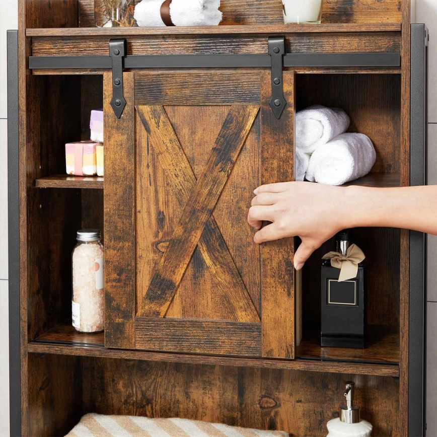 Estantería de baño RENARO marrón/negro