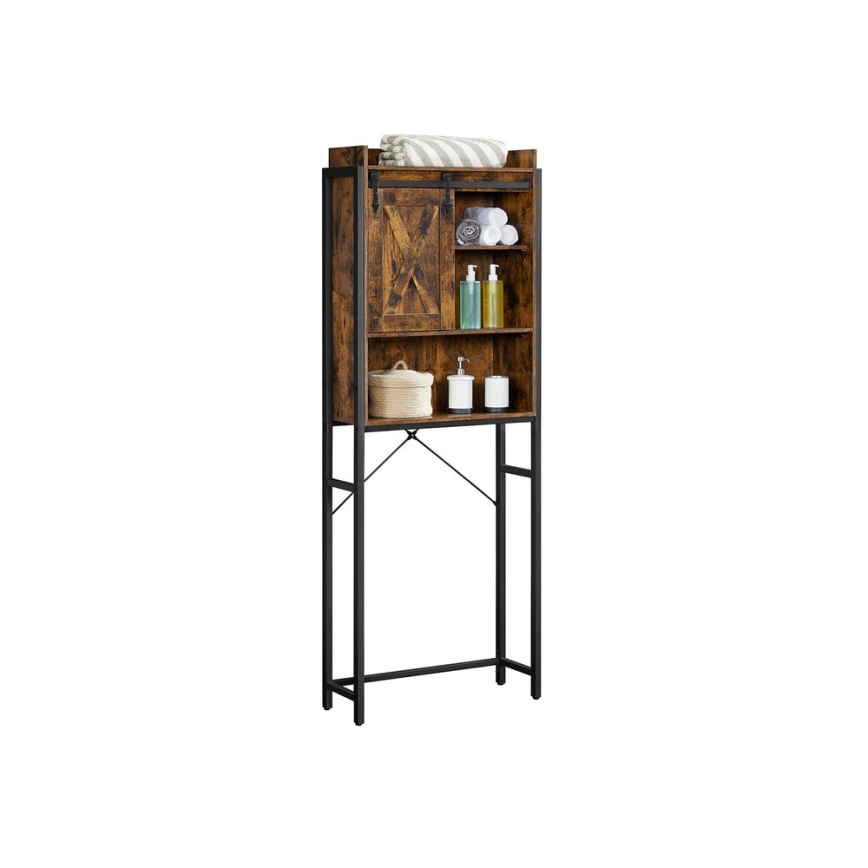 Estantería de baño RENARO marrón/negro