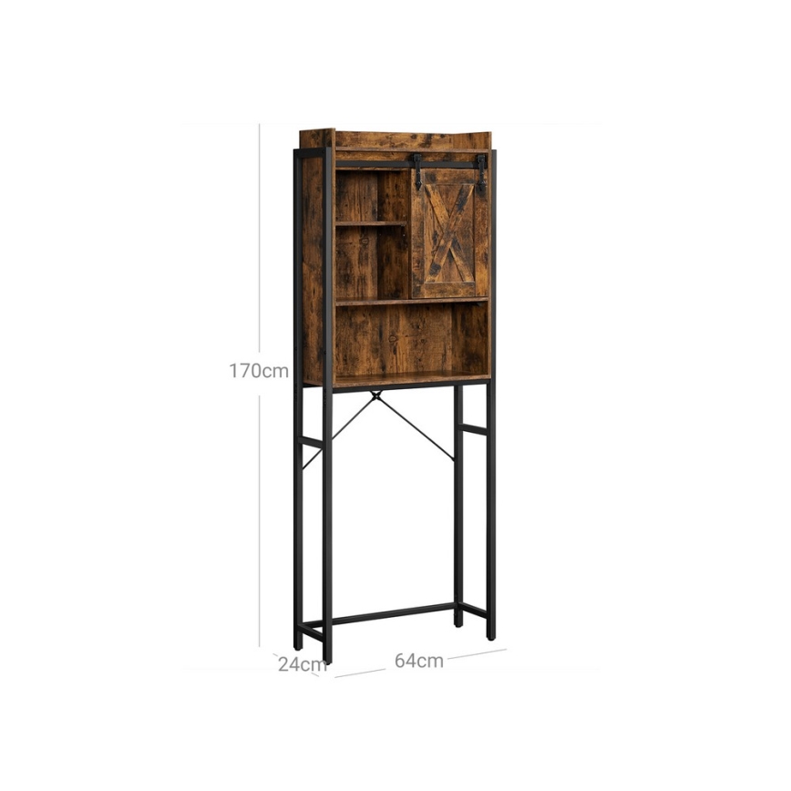Estantería de baño RENARO marrón/negro