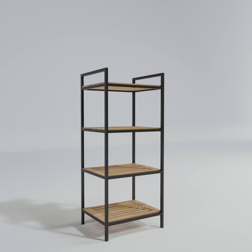 Estantería de baño STRALSUND 110x45 cm roble/negro