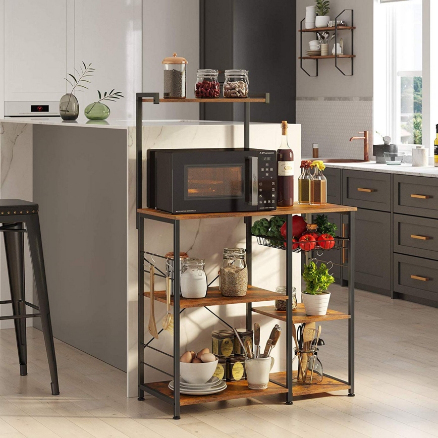 Estantería de cocina MARGE color marrón/negro