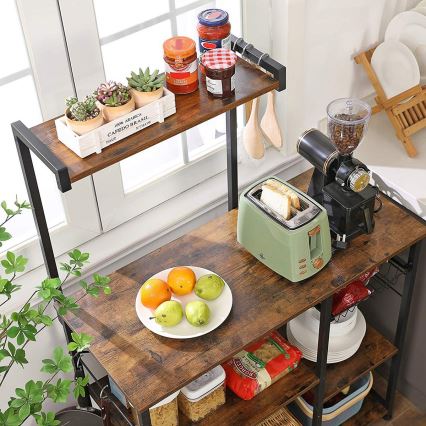 Estantería de cocina MARGE color marrón/negro