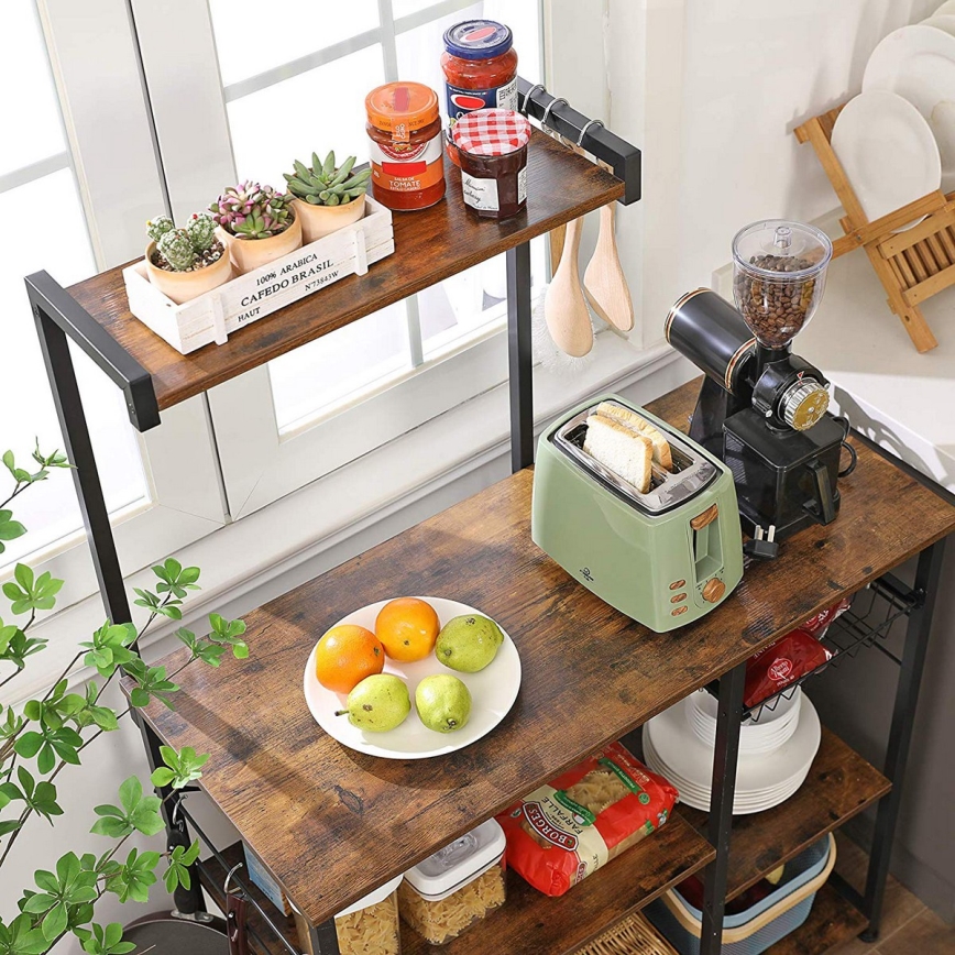 Estantería de cocina MARGE color marrón/negro