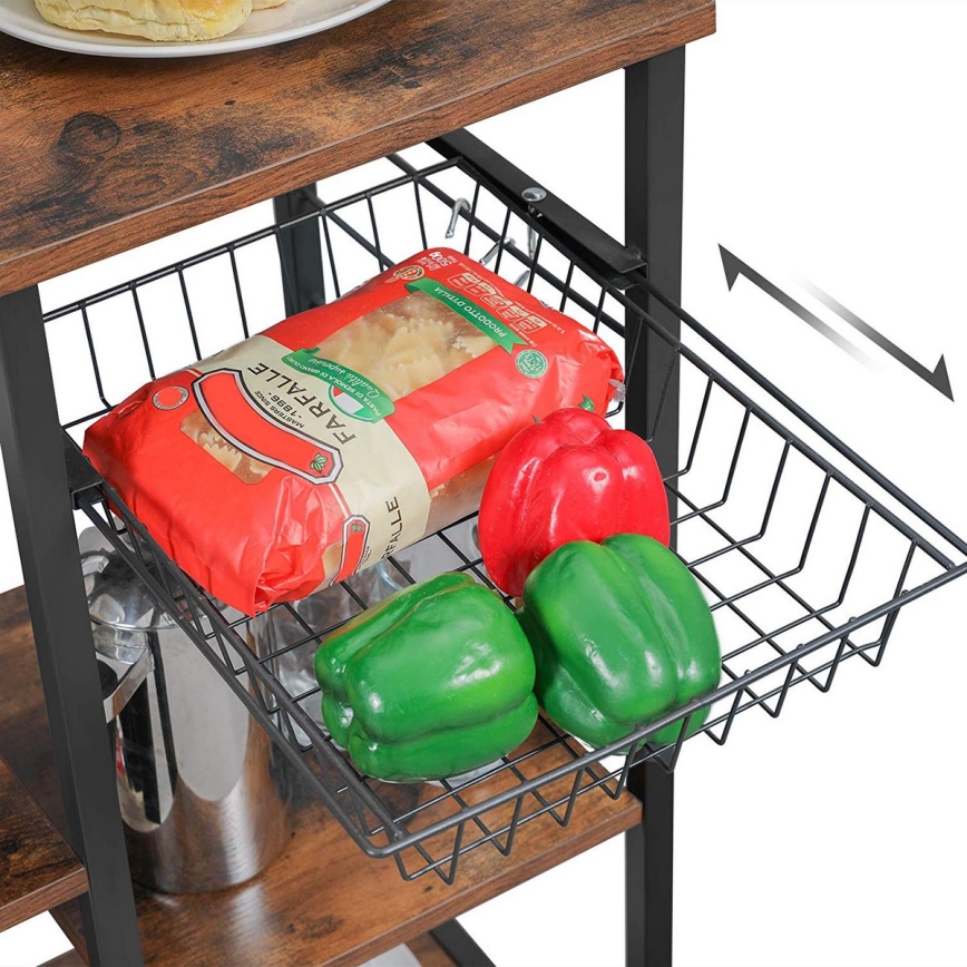 Estantería de cocina MARGE color marrón/negro