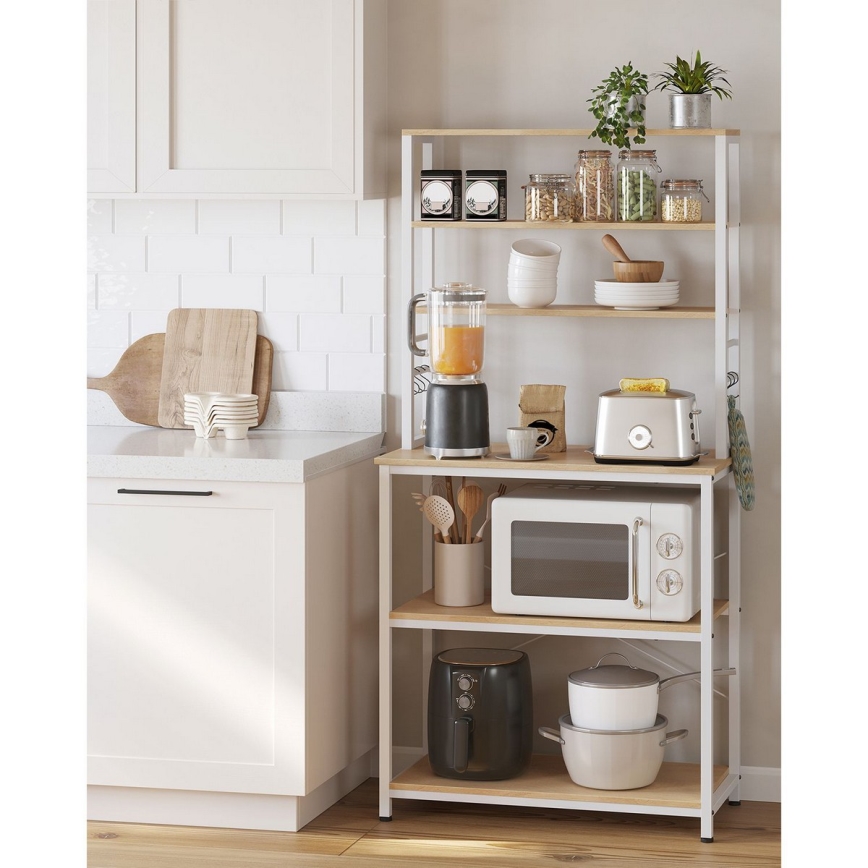 Estantería de cocina MARGE marrón/blanco
