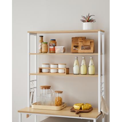 Estantería de cocina MARGE marrón/blanco