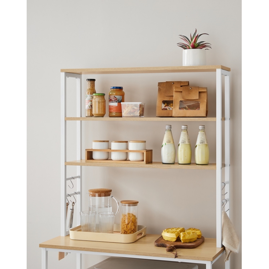 Estantería de cocina MARGE marrón/blanco