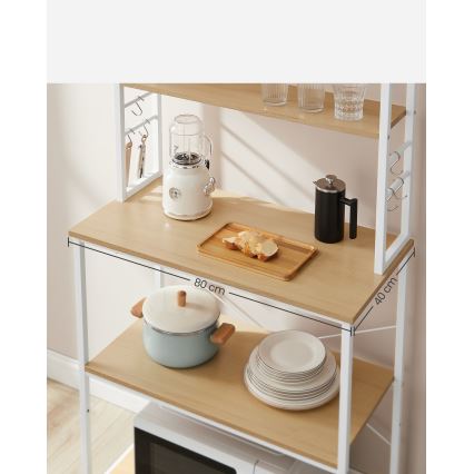 Estantería de cocina MARGE marrón/blanco