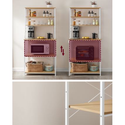 Estantería de cocina MARGE marrón/blanco