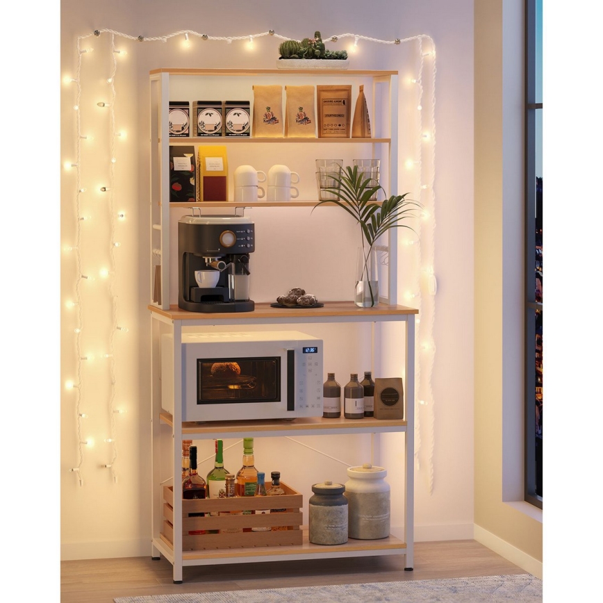 Estantería de cocina MARGE marrón/blanco
