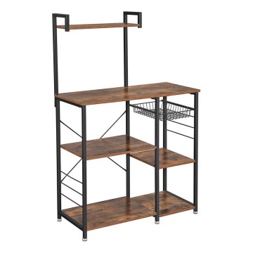 Estantería de cocina MARGE marrón/negro