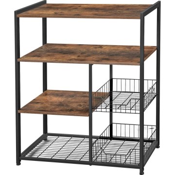 Estantería de cocina MARGE marrón/negro