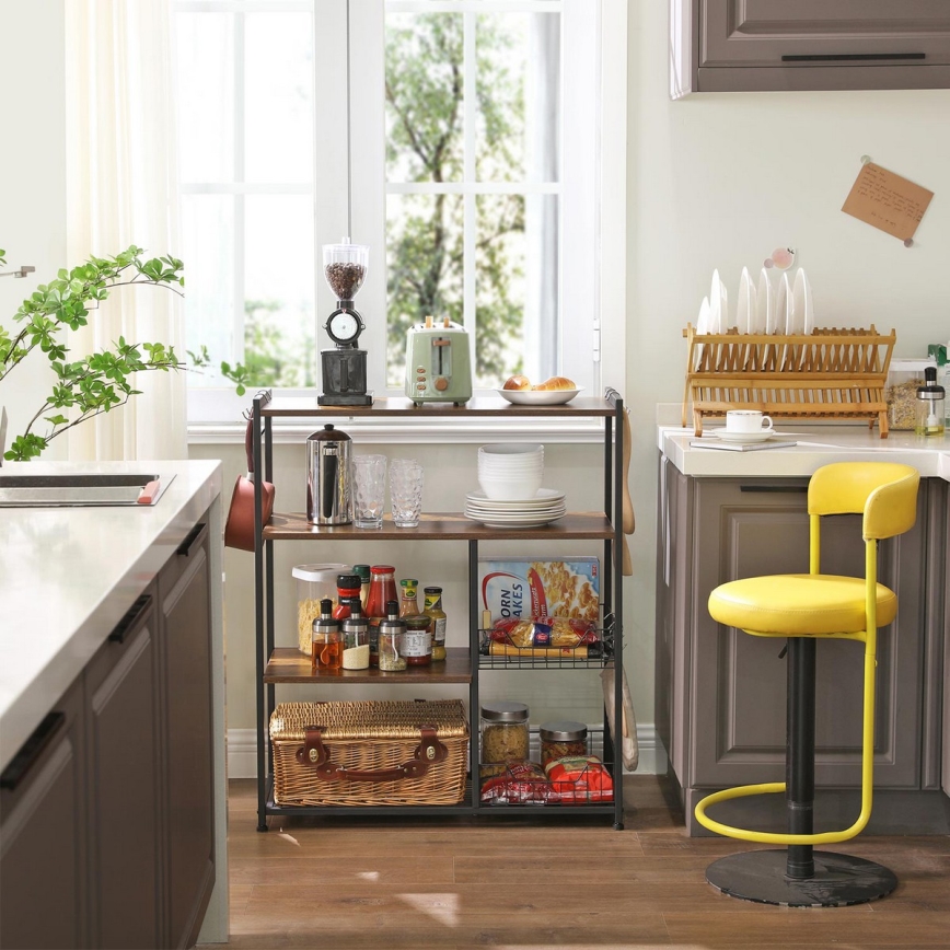 Estantería de cocina MARGE marrón/negro