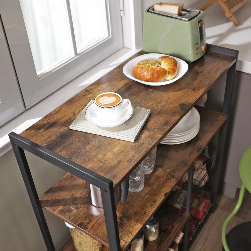 Estantería de cocina MARGE marrón/negro