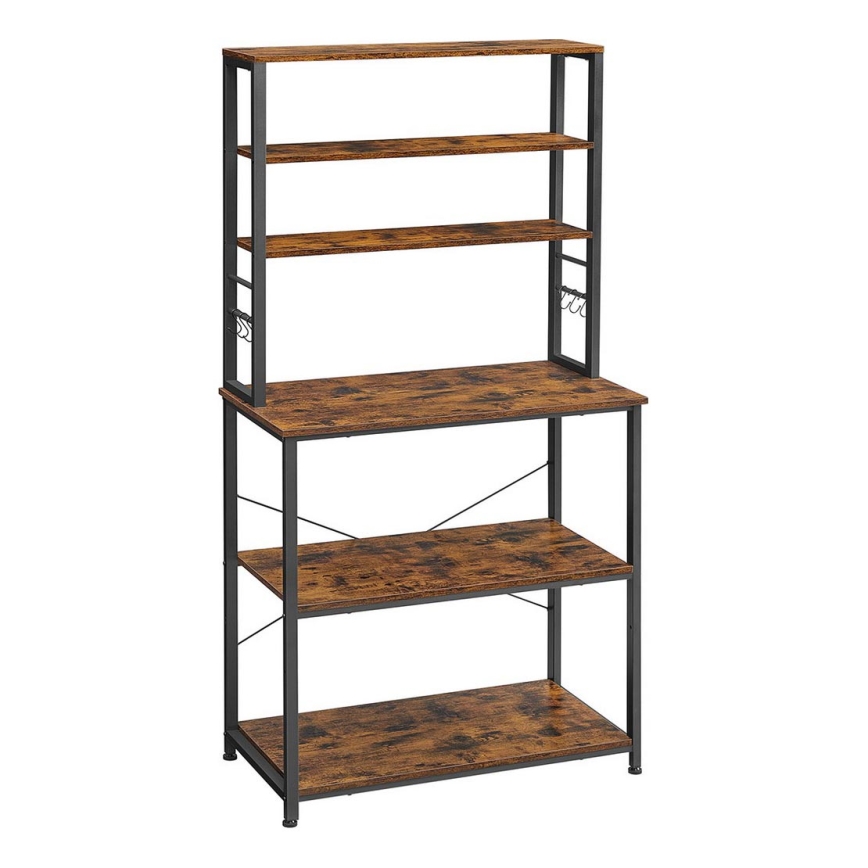 Estantería de cocina MARGE marrón/negro