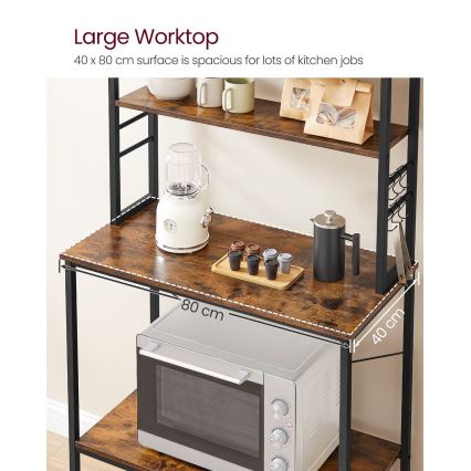 Estantería de cocina MARGE marrón/negro