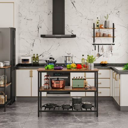 Estantería de cocina MARGE marrón/negro