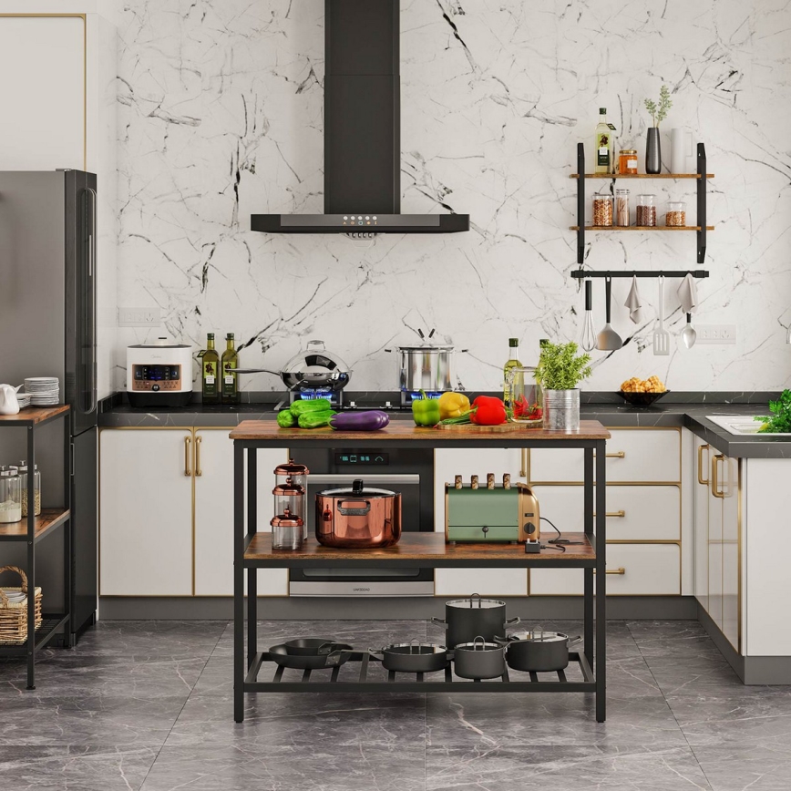 Estantería de cocina MARGE marrón/negro
