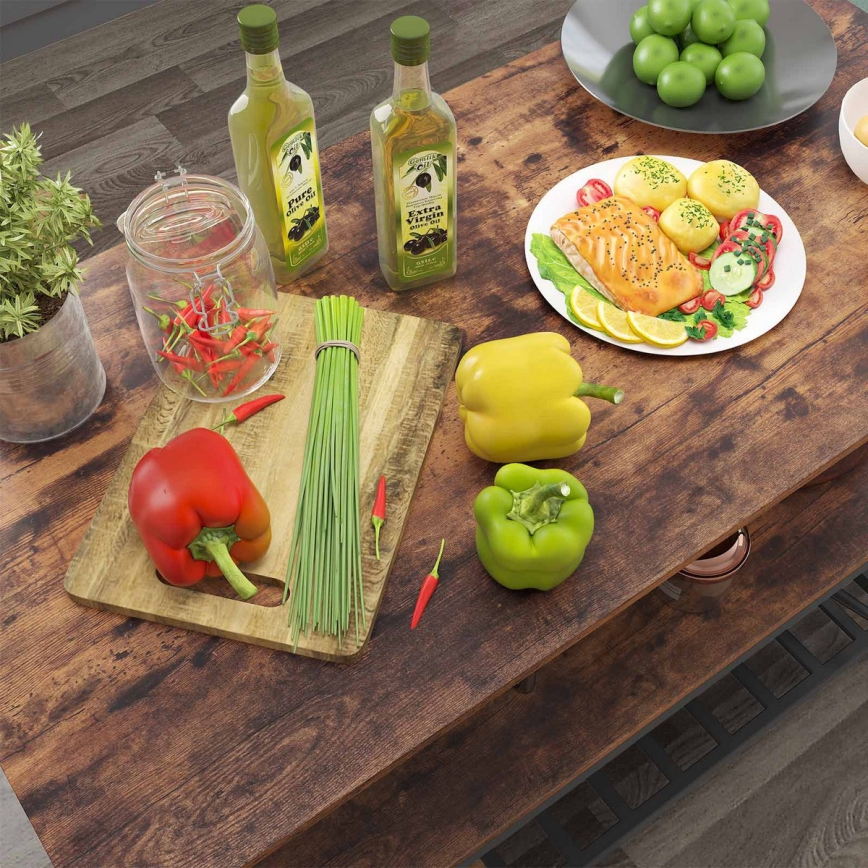 Estantería de cocina MARGE marrón/negro