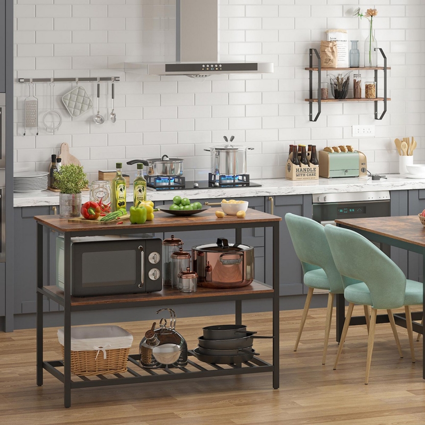Estantería de cocina MARGE marrón/negro