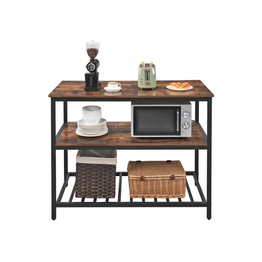 Estantería de cocina MARGE marrón/negro
