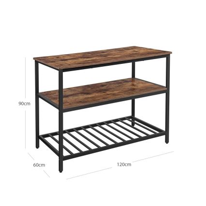 Estantería de cocina MARGE marrón/negro