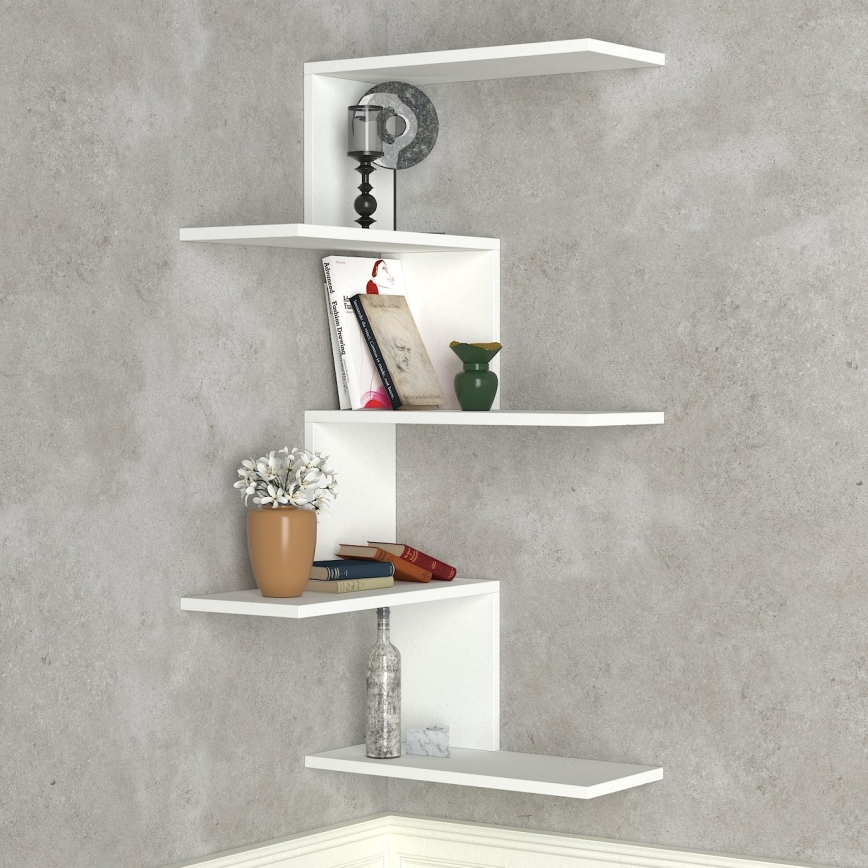 Estantería de esquina CANIKO 109x51,5 cm blanco