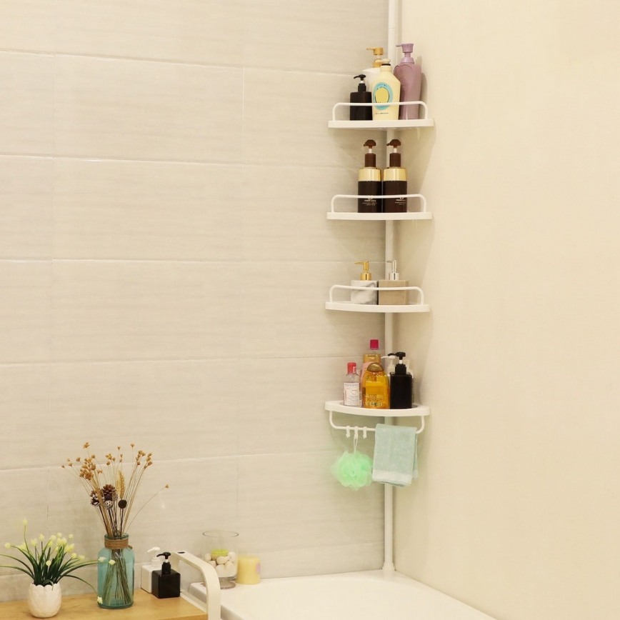 Estantería de esquina para baño DEX blanca