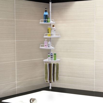 Estantería de esquina para baño DEX blanca