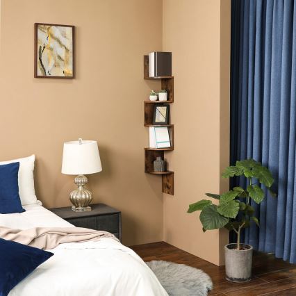 Estantería de esquina para pared SNAKE marrón