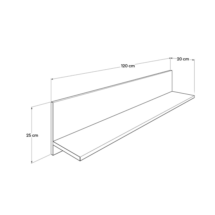 Estantería de pared 25x120 cm marrón