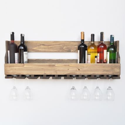 Estantería de pared 28x102 cm pícea marrón