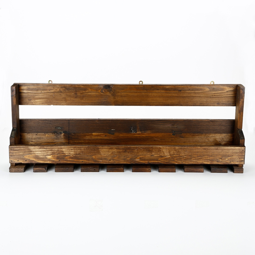 Estantería de pared 28x102 cm pícea marrón