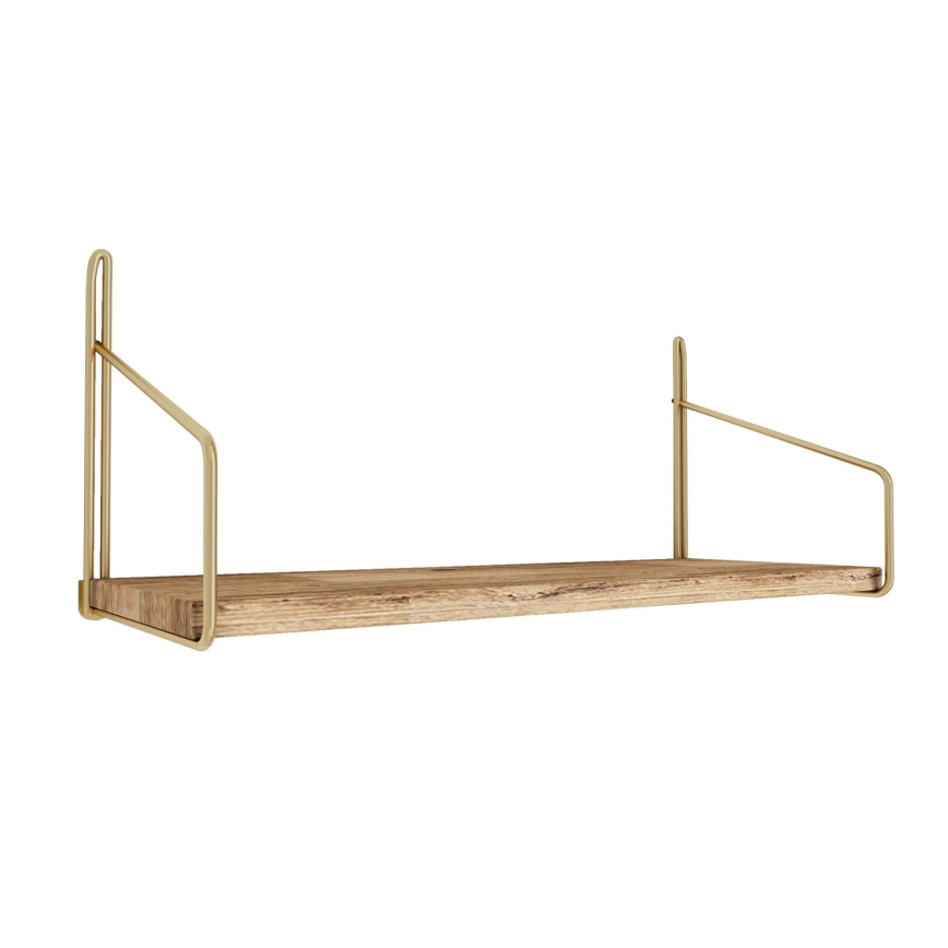 Estantería de pared 45x16 cm roble/dorado