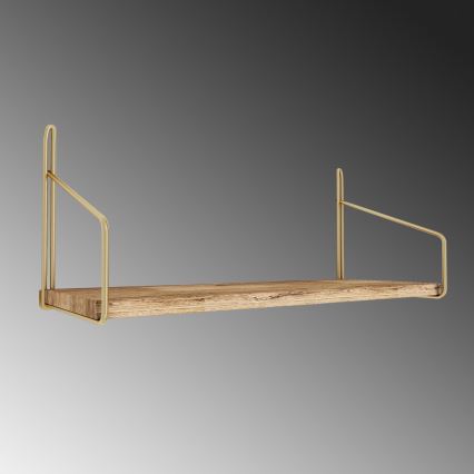 Estantería de pared 45x16 cm roble/dorado