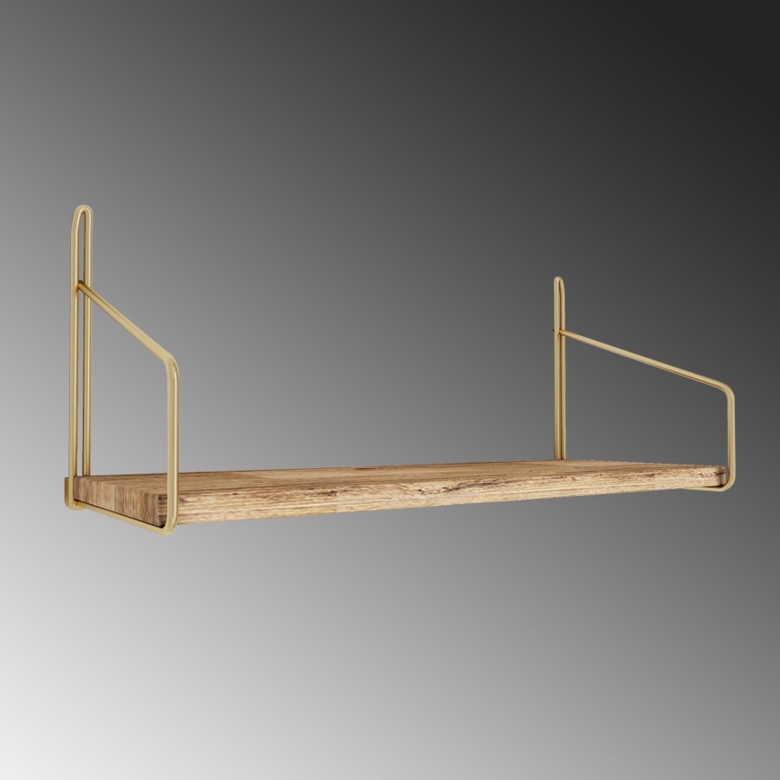 Estantería de pared 45x16 cm roble/dorado