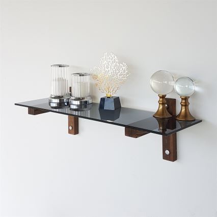 Estantería de pared 85x25 cm pino/negro
