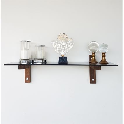 Estantería de pared 85x25 cm pino/negro