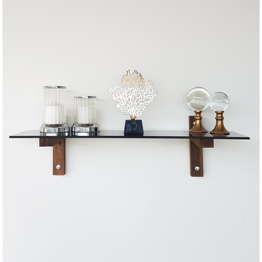 Estantería de pared 85x25 cm pino/negro
