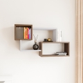 Estantería de pared AYDER 51x90 cm marrón/blanco