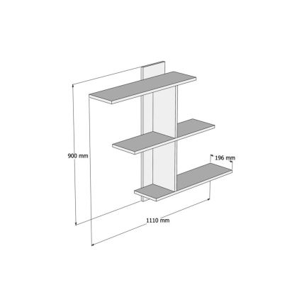 Estantería de pared BAHRO 90x111 cm antracita/marrón